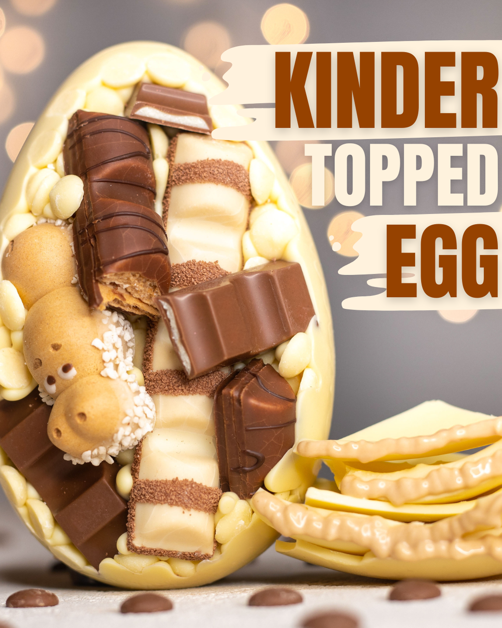 White Kinder Topped Easter Egg
