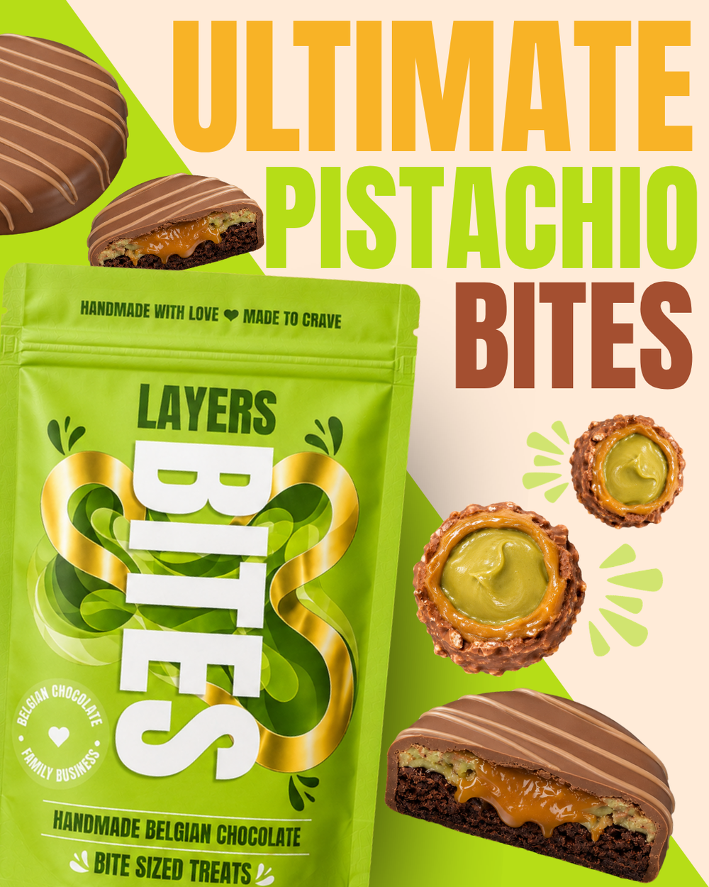 Ultimate Pistachio Brownie Bites Bag