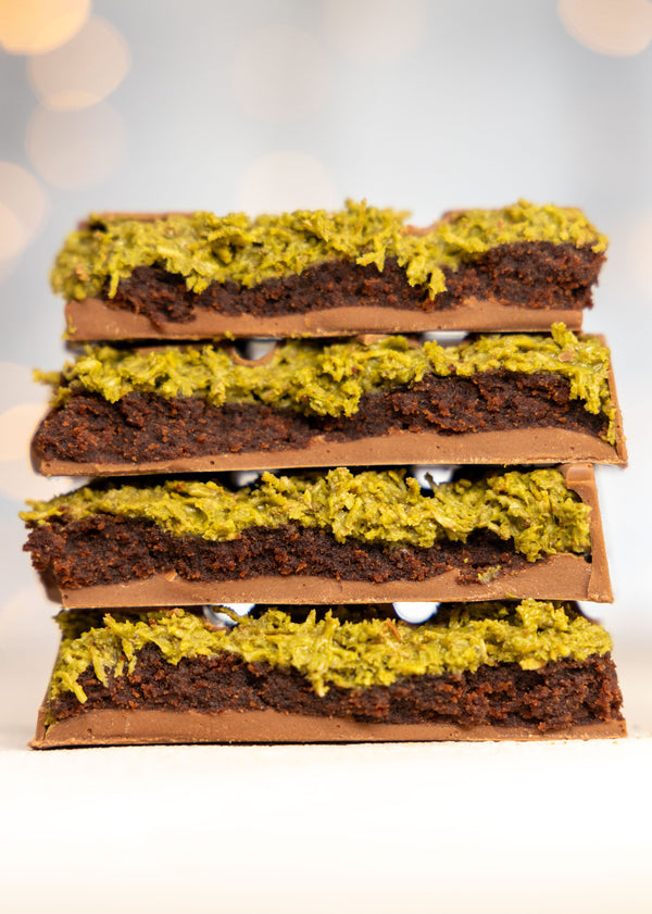 Smooth Pistachio Brownie Extra Thick Slab
