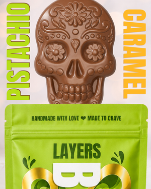 Pistachio and Caramel Skull